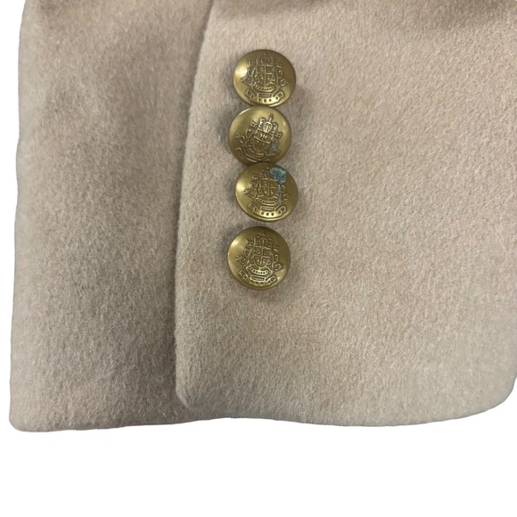 Tallia Mens Overcoat Beige Wool‎ Blend Velvet Trim Long Coat Winter Outerwear XL - Picture 5 of 16